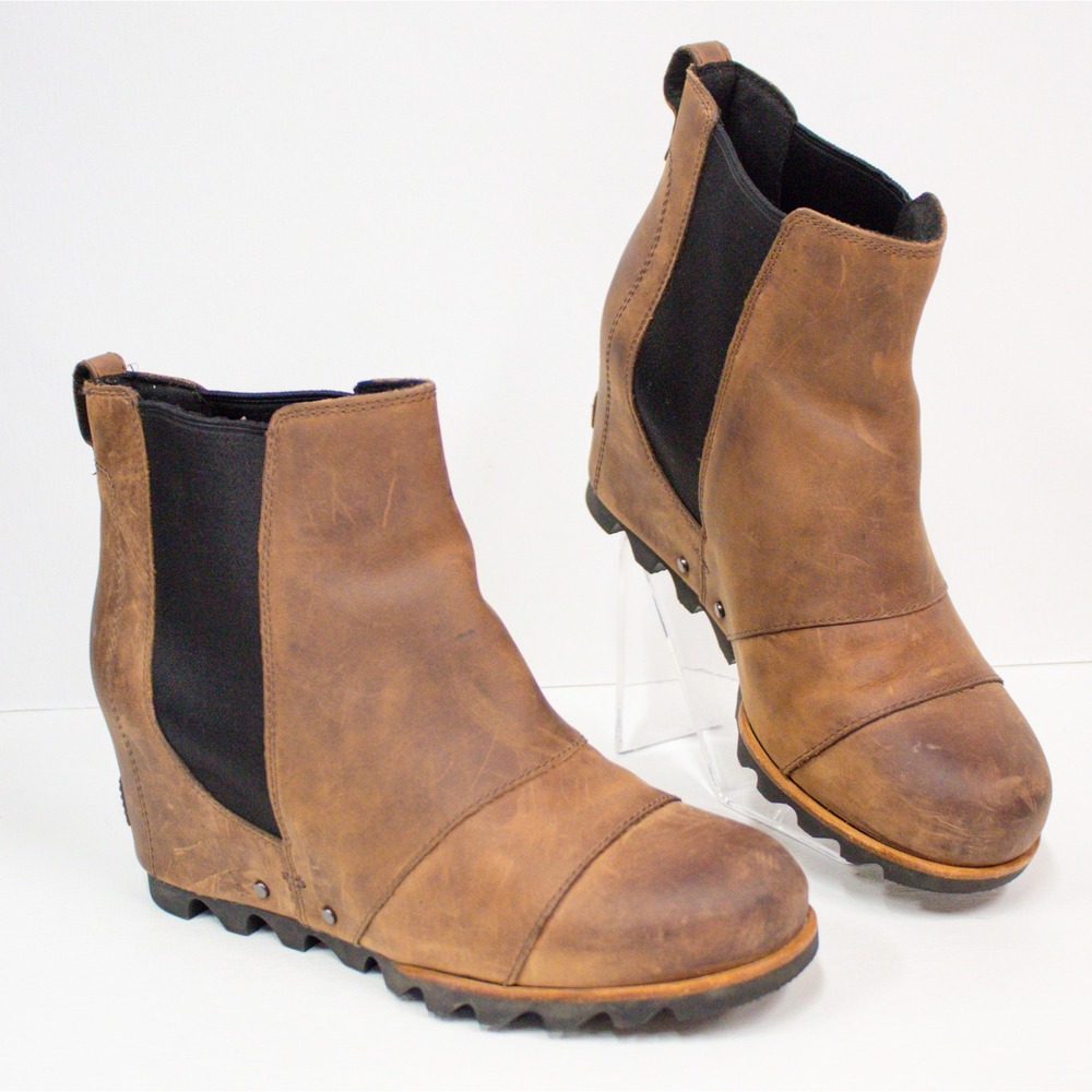 Sorel Lea Wedge Chelsea Ankle Boots Waterproof | Leather Booties 🔥